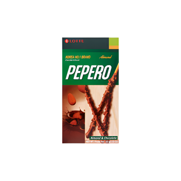 Lotte Pepero Almond Biscuit Sticks 32g – Korean Chocolate & Nut Snack